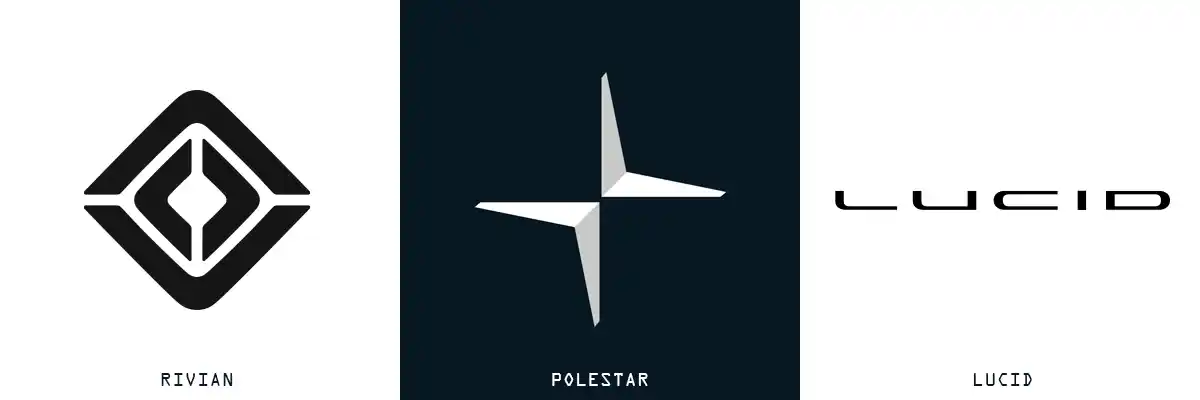 EV Maker Logos - Rivian, Polestar, Lucid
